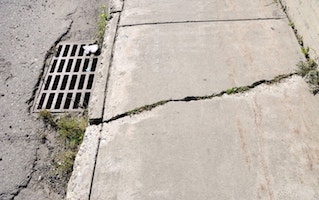 Damaged sidewalk
